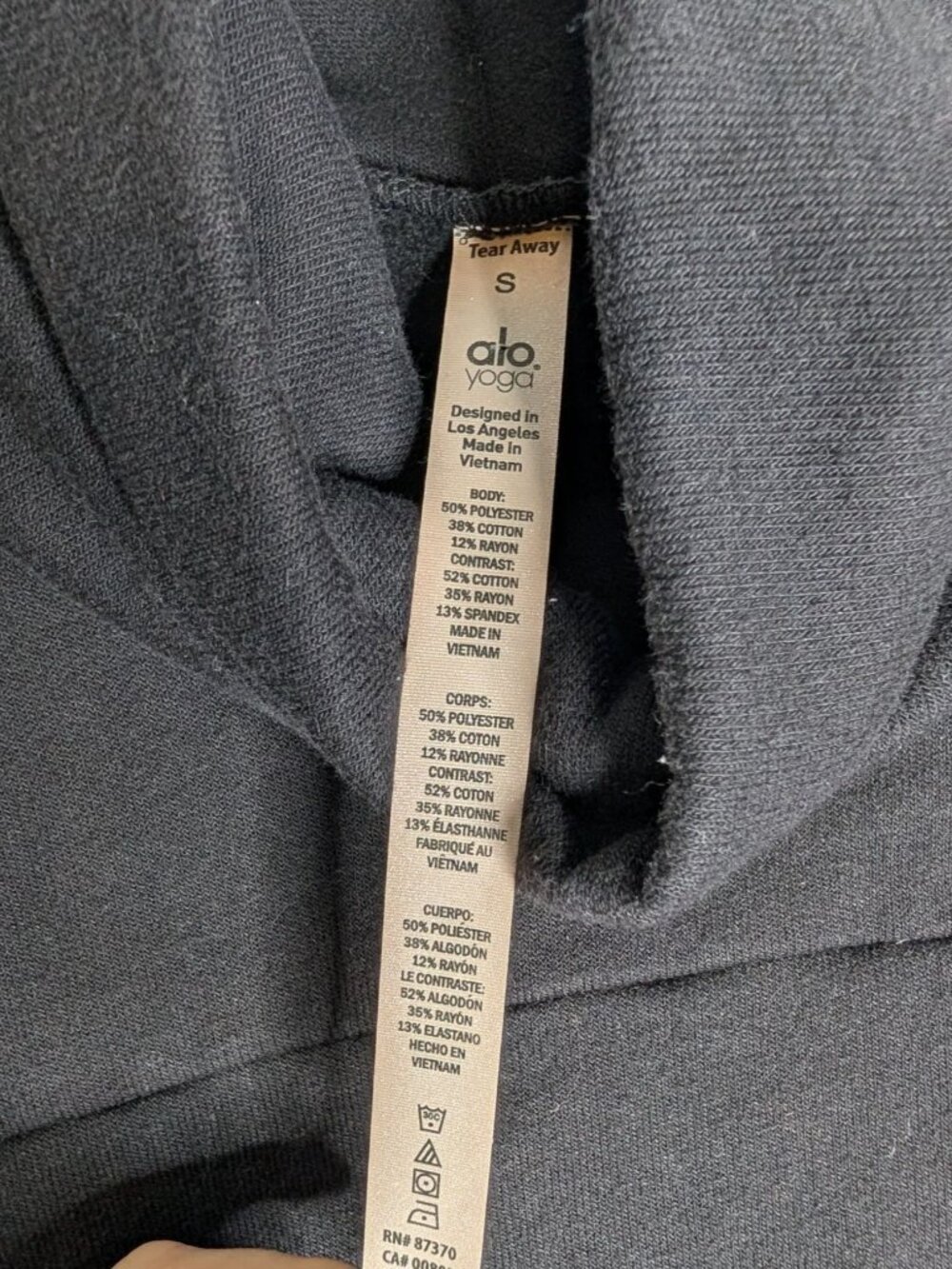 Alo Yoga Haze Funnel Neck Womens Sweatshirt Black Size S - Picture 6 of 11